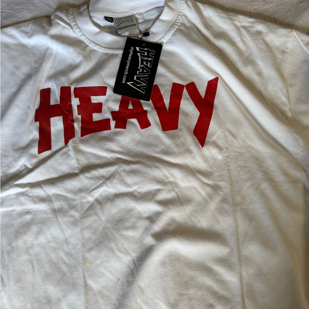 White T-Shirt with Red Print